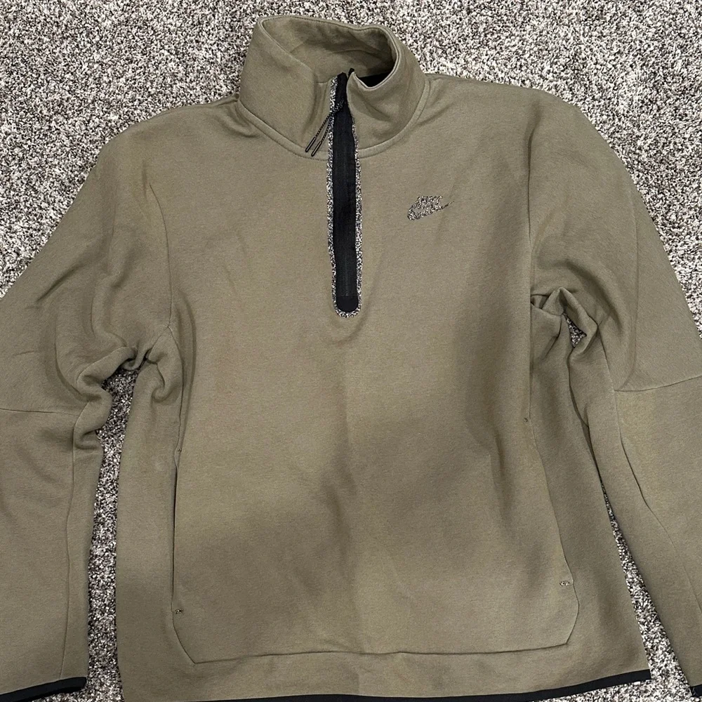 Nike Olive Green Quarter-Zip Sweatshirt